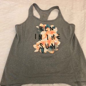Old Navy Active “Run In the Sun” Gray tank